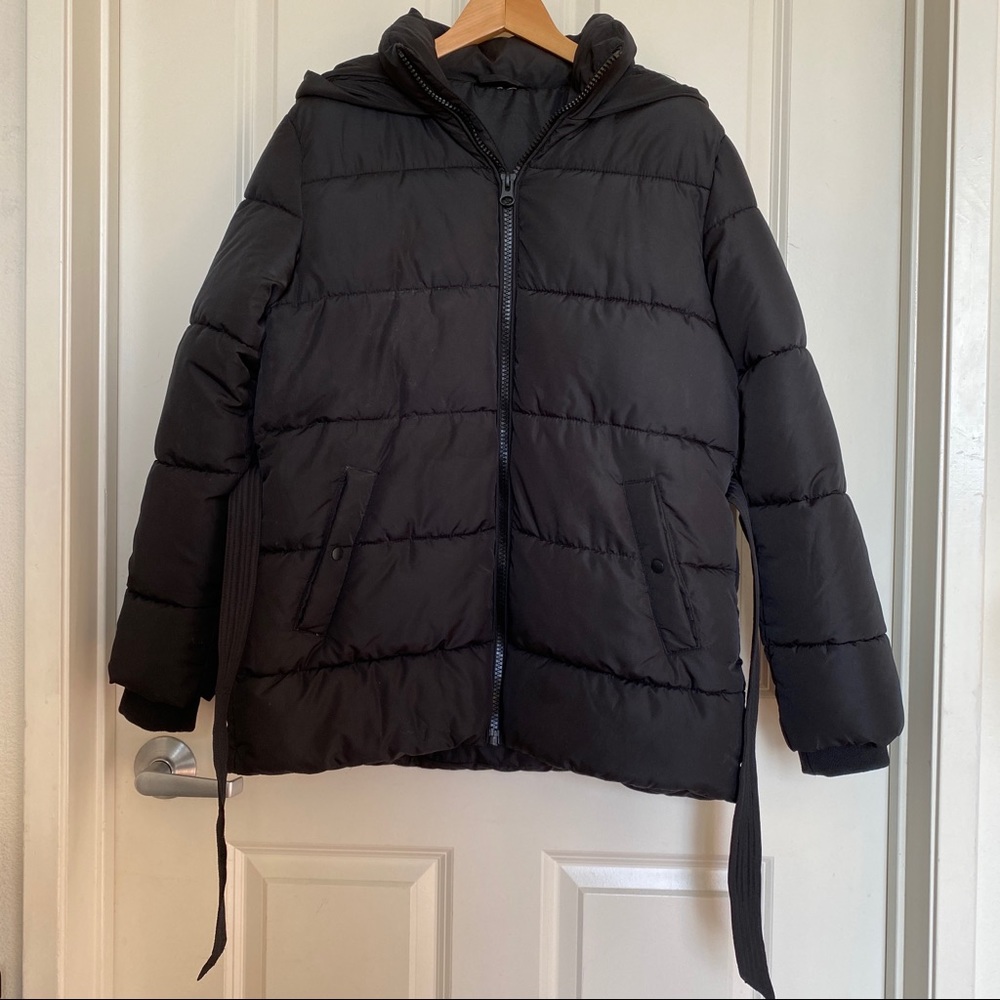 Black puffer coat